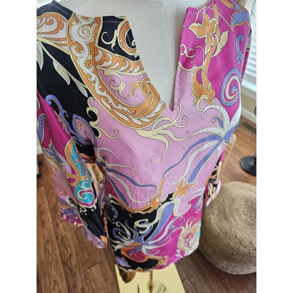 Coldwater Creek 100% Paisley Wave Tunic Blouse Women's S NWT - Picture 2 of 9